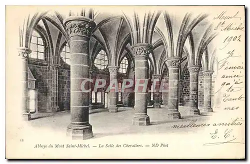 Cartes postales Abbaye du Mont Saint Michel La Salle des Chevaliers