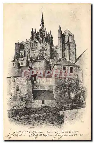 Cartes postales Mont Saint Michel Vue a l'Est prise des Remparts