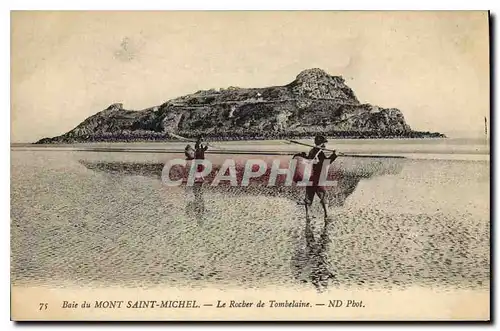 Ansichtskarte AK Baie du Mont Saint Michel Le Rocher de Tombelaine Pecheurs Peche