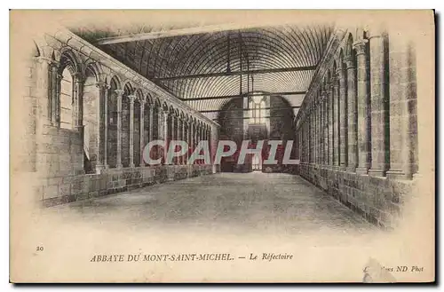 Ansichtskarte AK Abbaye du Mont Saint Michel Le Refectoire