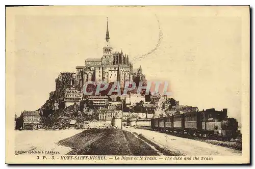Cartes postales Mont Saint Michel La Digue et le Train