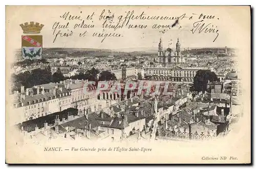 Cartes postales Nancy Vue Generale prise de l'Eglise Saint Epvre