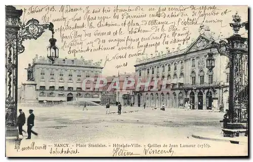 Cartes postales Nancy Place Stanislas Hotel de Ville Grilles de Jean Lamour