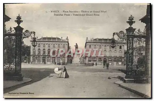 Cartes postales Nancy Place Stanislas Theatre et Grand Hotel