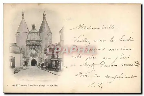 Cartes postales Nancy La Porte de la Giraffe Carte 1898