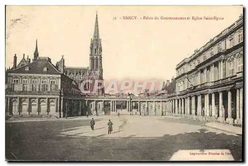 Ansichtskarte AK Nancy Palais du Gouvernement et Eglise Saint Epvre