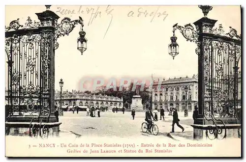 Ansichtskarte AK Nancy Un coin de la Place Stanislas Entree de la Rue des Dominicains Grilles de Jean Lamour et s