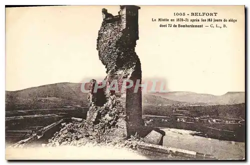 Ansichtskarte AK Belfort La Mitte en 1870 71 apres les 103 jours de siege dont 73 de Bombardement