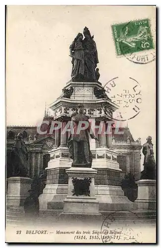 Cartes postales Belfort Monument des trois Sieges de Belfort