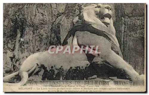 Cartes postales Belfort Le Lion offert a Belfort par souscription nationale