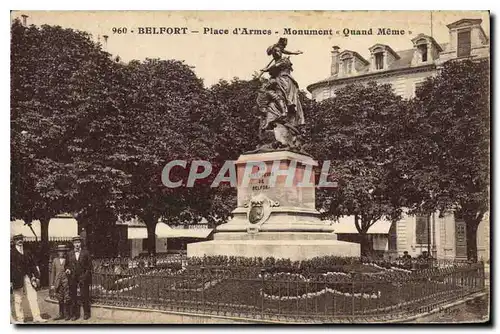 Cartes postales Belfort Place d'Armes Monument Quand Meme