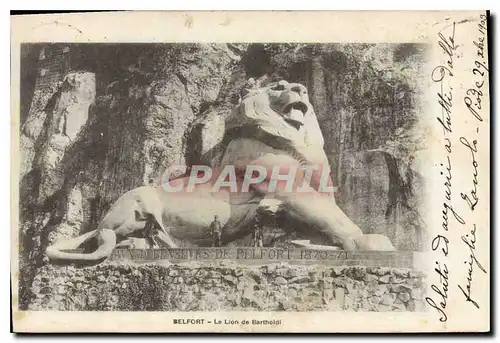 Cartes postales Belfort Le Lion de Bartholdi