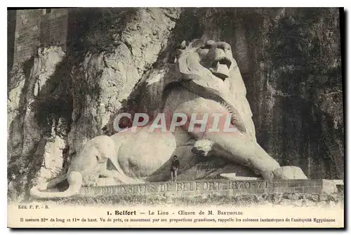 Cartes postales Belfort Le Lion Ceuvre de M Bartholdi