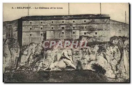 Cartes postales Belfort Le Chateau et le Lion
