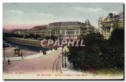 Cartes postales Belfort La Place Corbie et le Pont Carnot