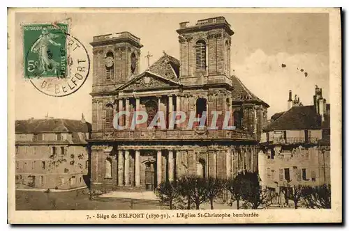 Ansichtskarte AK Siege de Belfort 1870 71 L'Eglise St Christophe bombardee