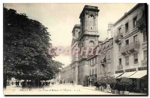 Ansichtskarte AK Belfort La Place d'Armes et l'Eglise