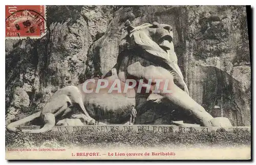 Cartes postales Belfort Le Lion ceuvre de Bartholdi