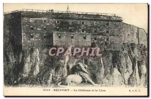 Cartes postales Belfort La Chateau et le Lion