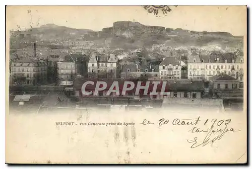 Cartes postales Belfort Vue Generale prise du Lycee