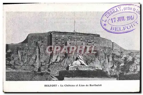 Cartes postales Belfort Le Chateau et Lion de Bartholdi