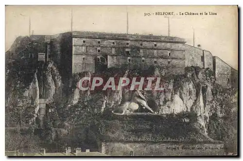 Cartes postales Belfort Le Chateau et le Lion