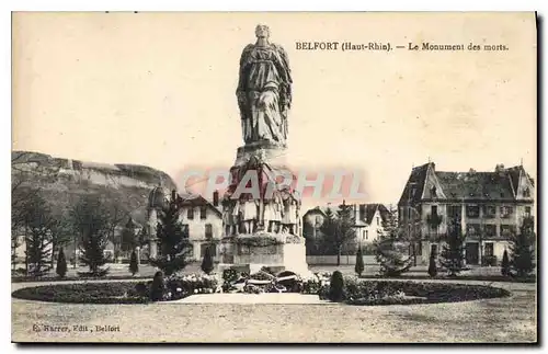 Cartes postales Belfort Haut Rhin Le Monument des morts