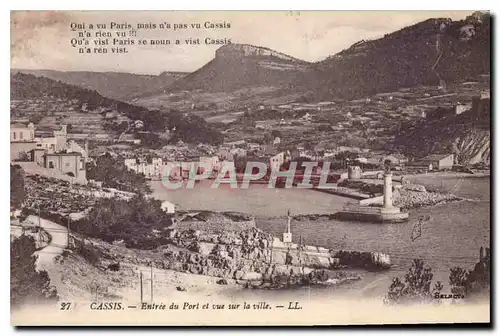 Cartes postales Cassis Entree du Port et vue dur la ville