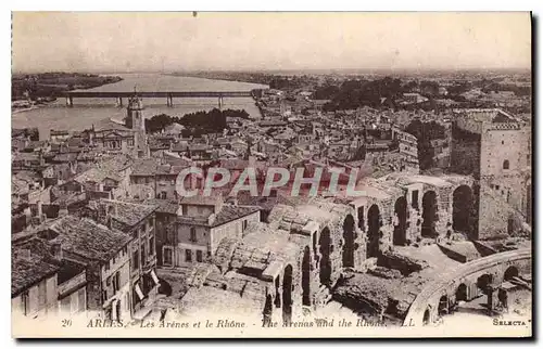 Cartes postales Arles Les Arenes et le Rhone