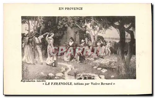 Cartes postales En Provence La Farandole tableau par Valere Bernard