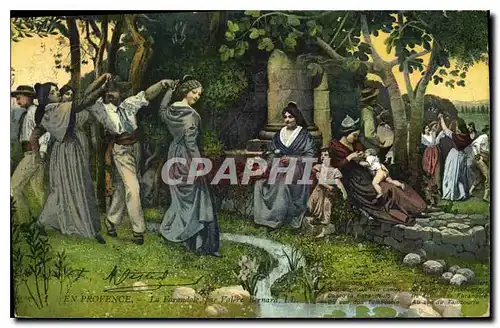 Cartes postales En Provence La Farandole par Valere Bernard