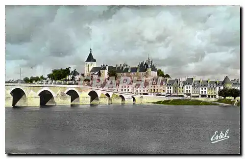 Moderne Karte Gien Vue dur la Loire la ville reconstruite et le Chateau