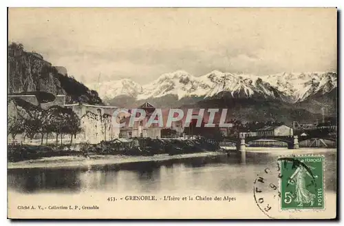 Cartes postales Grenoble L'Isere et la Chaine des Alpes