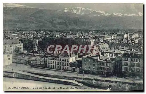 Ansichtskarte AK Grenoble Vue Generale et le Massif du Taillefer