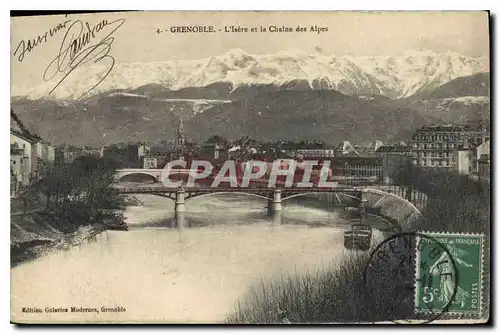 Cartes postales Grenoble L'Isere et la Chaine des Alpes