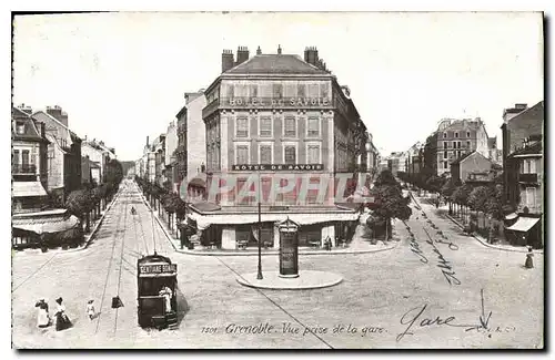 Ansichtskarte AK Grenoble Vue de la gare Tramway