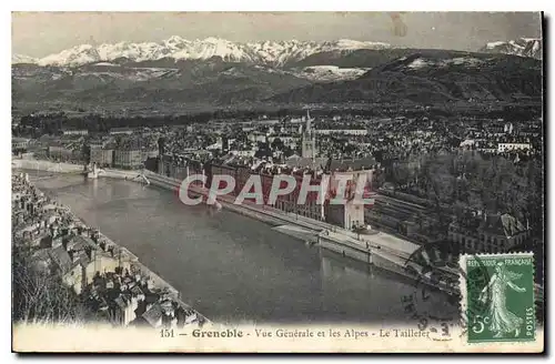 Cartes postales Grenoble Vue generale et les Alpes