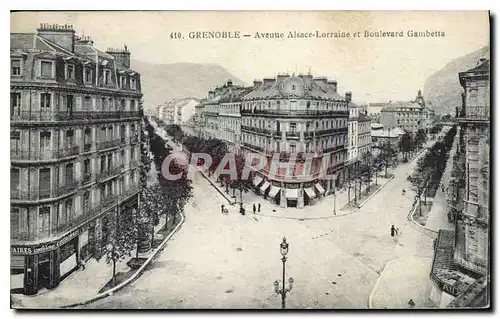 Cartes postales Grenoble Avenue Alsace Lorraine et Boulevard Gambetta