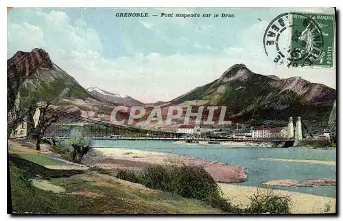 Ansichtskarte AK Grenoble Pont suspendu sur le Drac