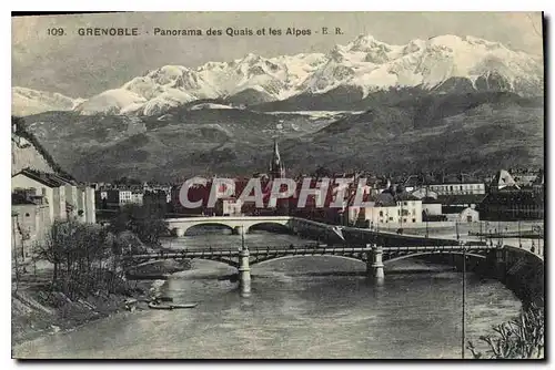 Cartes postales Grenoble Panorama des Quais et les Alpes