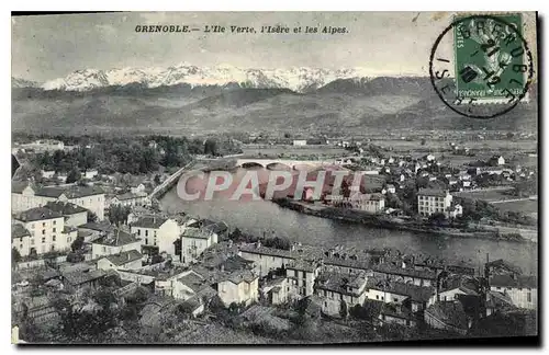 Ansichtskarte AK Grenoble L'Ile Verte l'Isere et les Alpes