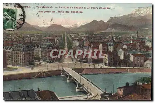 Ansichtskarte AK Grenoble Vue generale Le Pont de France et le Cours St Andre Vue prise du Jardin des Dauphins