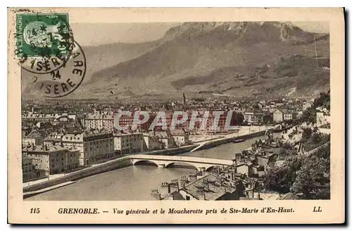 Cartes postales Grenoble Vue generale et le Moucherotte pris de Ste Marie d'En Hant