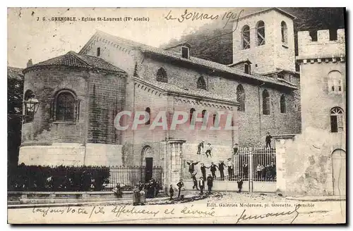 Cartes postales Grenoble Eglise St Laurent Enfants (animee)