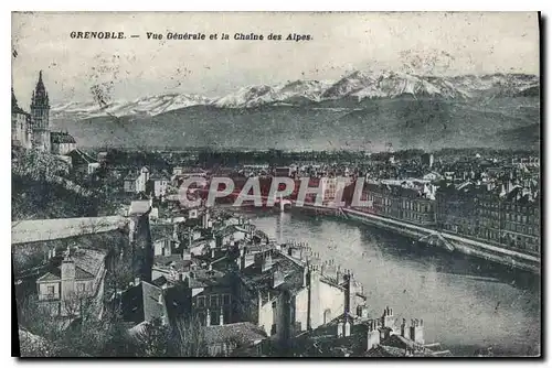 Cartes postales Grenoble Vue generale et la Chaine des Alpes