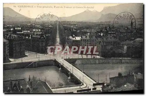 Ansichtskarte AK Grenoble Vue generale Pont de France et cours St Andre