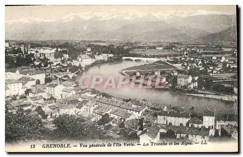 Ansichtskarte AK Grenoble Vue generale de l'Ile Verte La Tronche et les Alpes