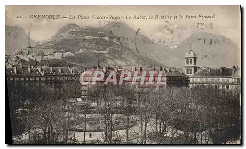 Ansichtskarte AK Grenoble La Place Victor Hugo Le Rabot la Bastille et le Saint Eynard