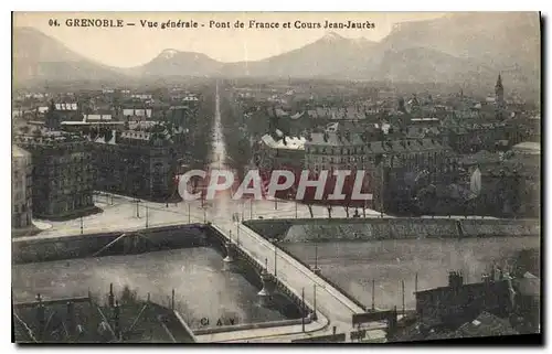 Ansichtskarte AK Grenoble Vue generale Pont de France et Cours Jean Jaures