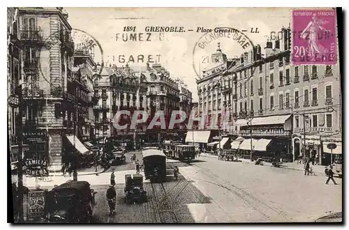 Cartes postales Grenoble Place Grenette Train Tramway